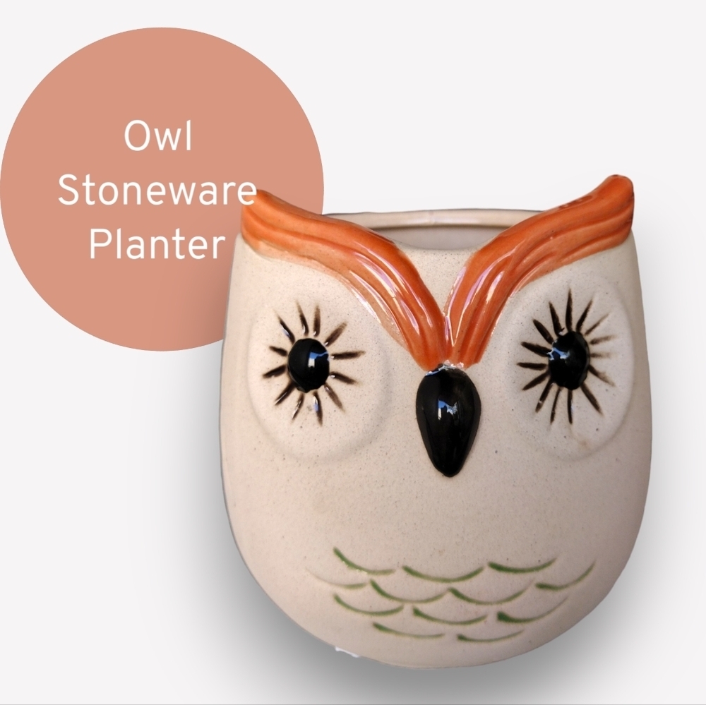 Owl Stoneware Terracotta Planter